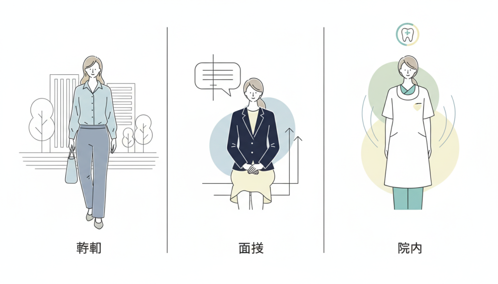 歯科衛生士の服装マナー：通勤・面接・院内で信頼と安心を育む着こなし術