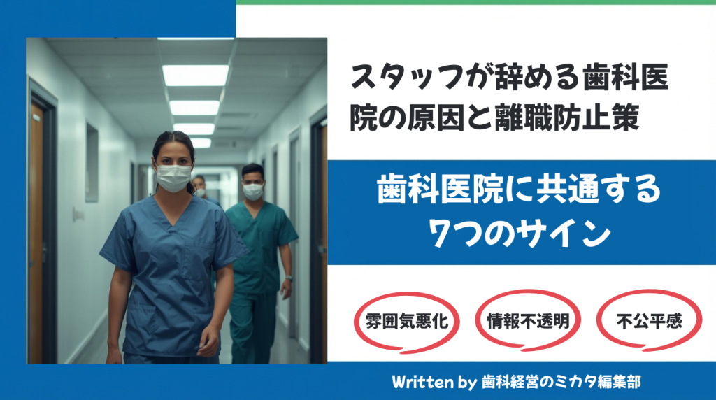 スタッフが辞める歯科医院の原因と離職防止策